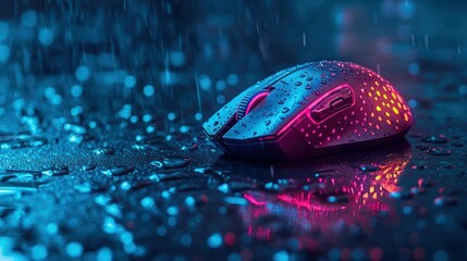 Gaming mouse in rain