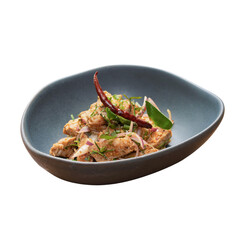 Spicy chicken dish restaurant food photography indoor close-up culinary experience