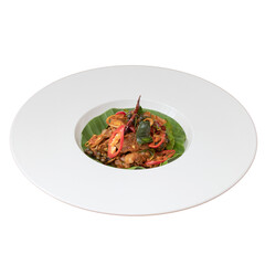 Culinary delight spicy curry dish in contemporary kitchen