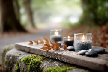 name: garden scene with leaves,