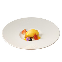 Elegant food photography gourmet dessert presentation in close-up