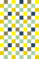カラフルな市松模様の壁紙、縦長背景、和柄、パターン、7色、ポップ、黄色、緑