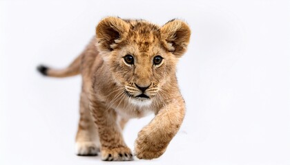 Obraz premium lion cub on white background