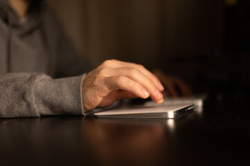 The guy is working on the trackpad