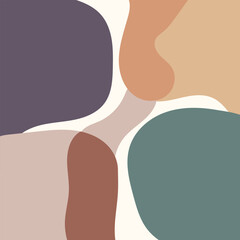 Abstract art with organic shapes and a soft flowing composition in neutral colors