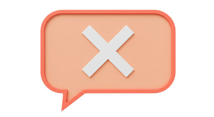 Fototapeta premium Isolated Cross Sign in Message Bubble