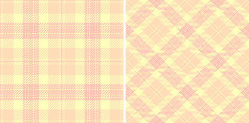 Pastel pink and yellow plaid patterns, perfect for textile design, scrapbooking, or website backgrounds.  These soft, subtle textures offer a touch of elegance and charm.