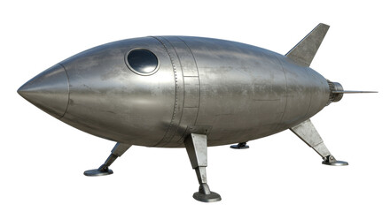 Isolated Retro Rocket Ship