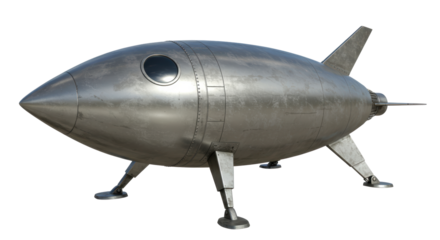 Isolated Retro Rocket Ship