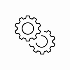 connected gears mechanism system icon vector sign