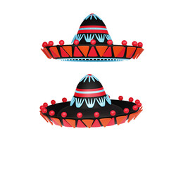 Sombrero on white background. 3d render. 