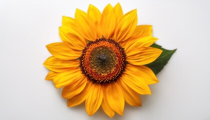 Obraz premium yellow sunflower on a white background