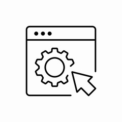 browser settings gear wheel icon vector sign