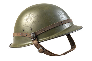 Old military helmet isolated protection