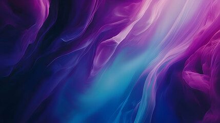 Fototapeta premium Abstract purple and blue fabric waves, flowing softly, dark background, ideal for design