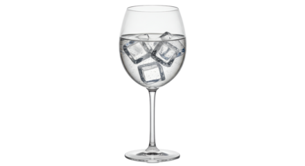 Isolated Glass of Water with Ice Cubes