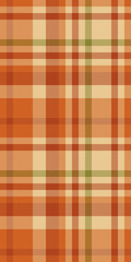 Warm autumnal plaid pattern in orange, beige, and green hues.  Perfect for fallthemed designs, textile prints, and backgrounds. Evokes feelings of comfort, warmth, and rustic charm.