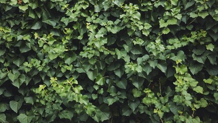 Obraz premium Verdant ivy cascading over weathered stone wall, framing rustic landscape near black sea coastline in crimea