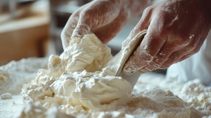 Construction worker applying plaster to smooth walls. Featuring craftsmanship and technique