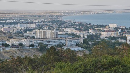 Obraz premium Panorama of the city of Feodosia from the hill.