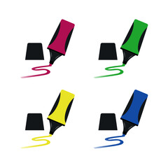 Stabilo in four colors vector stock illustration