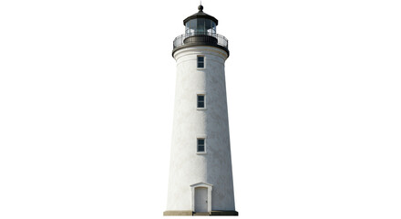 Isolated White Lighthouse