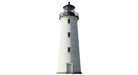 Isolated White Lighthouse