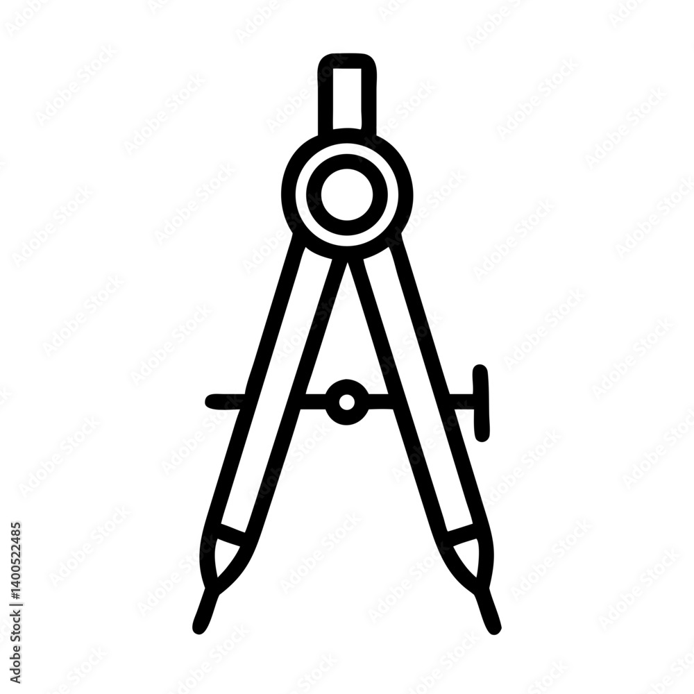 Poster compass tool in minimalist style with clean lines