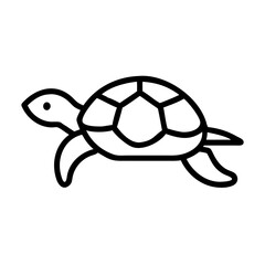 Minimalist turtle illustration swimming in motion  