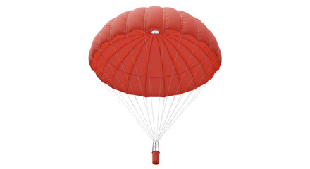 Isolated Red Parachute with Cargo