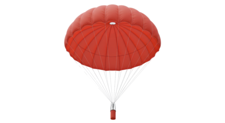 Isolated Red Parachute with Cargo