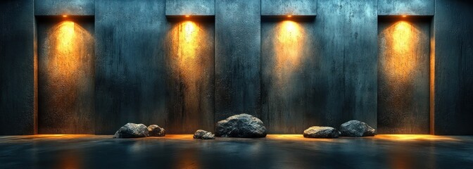 Industrial Minimalist Concrete Wall Texture with Ambient Light and Subtle Imperfections for Background