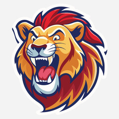 lion Sticker icon vector art