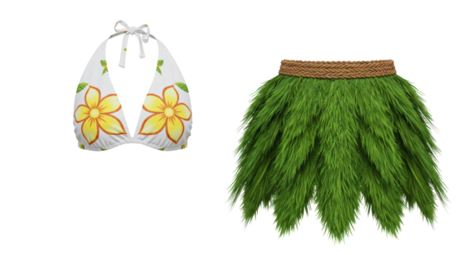Isolated Hula Outfit