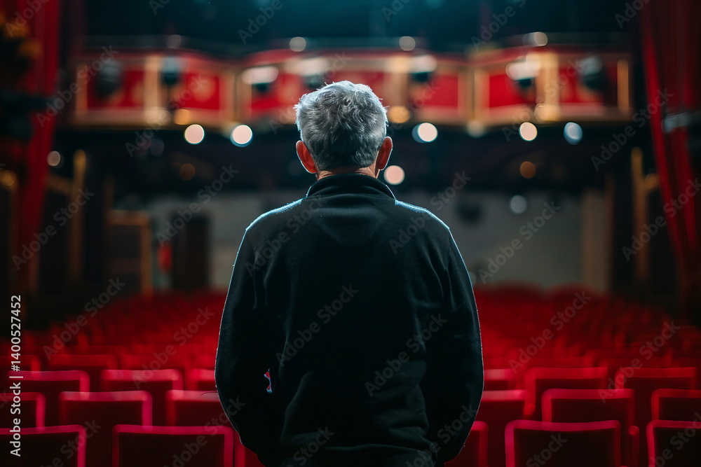 Poster ai generative image of theater stage performance in spotlight