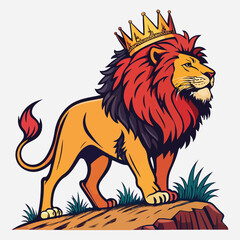 lion Sticker icon vector art