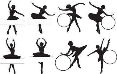 Female Ballerina Monogram, Ballerina Girl, Ballet Dancer © TrangNBVN