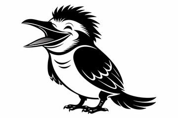 kookaburra laugh silhouette black vector