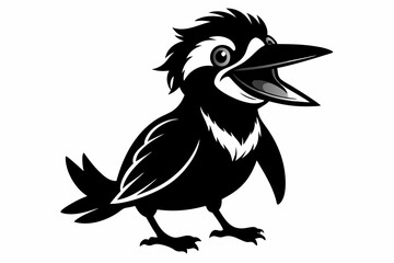 kookaburra laugh silhouette black vector