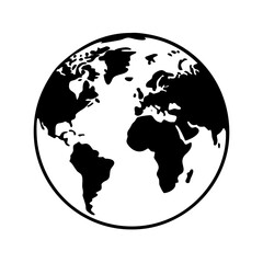 world map icon, world map silhouette vector illustration-simple silhouette illustration of world map, perfect for world map logos and icons
