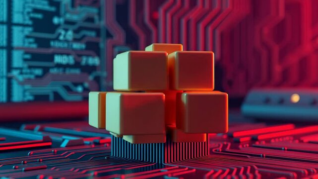 Abstract Digital Elements Representing Technology and Innovation - Powered by Adobe