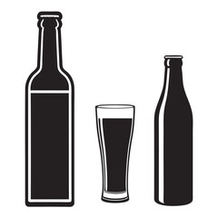 Contemporary Bottle and Glass Silhouettes for Food and Drink Design