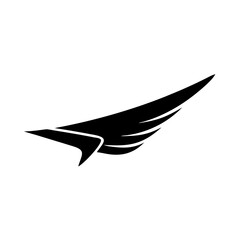 airplane wing icon, airplane wing silhouette vector illustration-simple silhouette illustration of airplane wing, perfect for airplane wing logos and icons