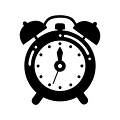 alarm clock icon, alarm clock silhouette vector illustration-simple silhouette illustration of alarm clock, perfect for alarm clock logos and icons