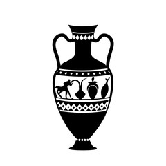 ancient pottery icon, ancient pottery silhouette vector illustration-simple silhouette illustration of ancient pottery, perfect for ancient pottery logos and icons