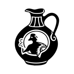 ancient pottery icon, ancient pottery silhouette vector illustration-simple silhouette illustration of ancient pottery, perfect for ancient pottery logos and icons