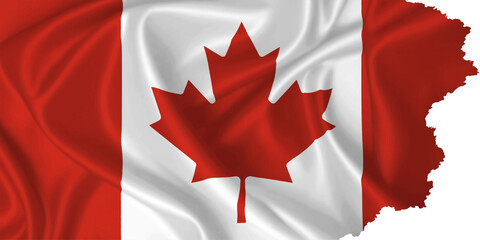 Canadian Flag vector with torn edges on a transparent background