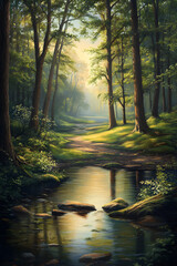 Obraz premium Whispers of the Forest: Echoes of Harmony Amidst Nature's Serenity