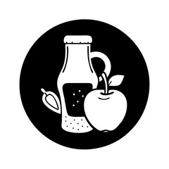 apple cider icon, apple cider silhouette vector illustration-simple silhouette illustration of apple cider, perfect for apple cider logos and icons