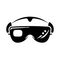 ar glasses icon, ar glasses silhouette vector illustration-simple silhouette illustration of ar glasses, perfect for ar glasses logos and icons